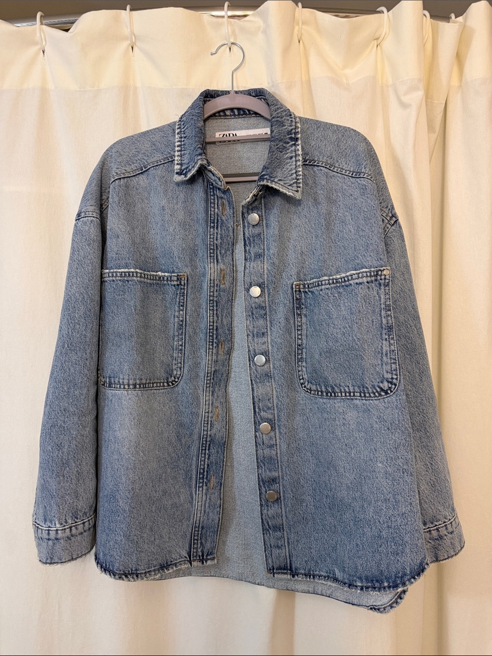 Zara Light Blue Oversized Denim Jacket